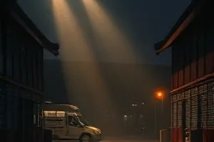 《冬泳》封面，结冰河面上凿开的方形冰窟与雾气